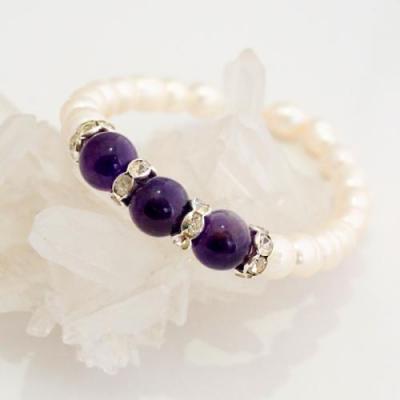 【淡水パール×アメジスト】パワーストーンブレスレット